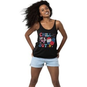 Premium 4th of July Chill Out Tank – Patriotic & Comfy USA Apparel - Women