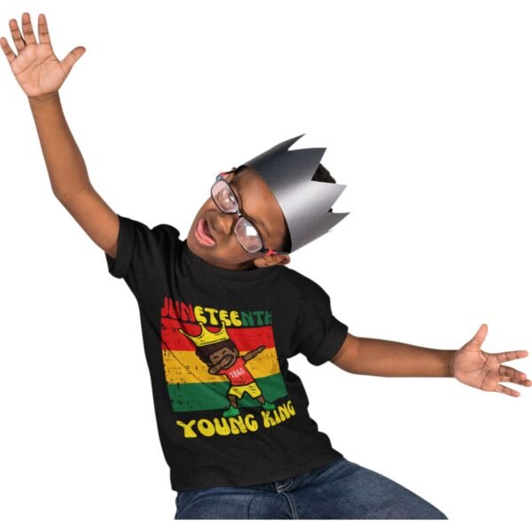 Kids' Young King Juneteenth T-Shirt –  Soft & Comfy - Image 5