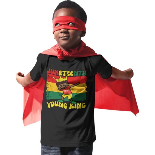 Kids' Young King Juneteenth T-Shirt –  Soft & Comfy - Image 4