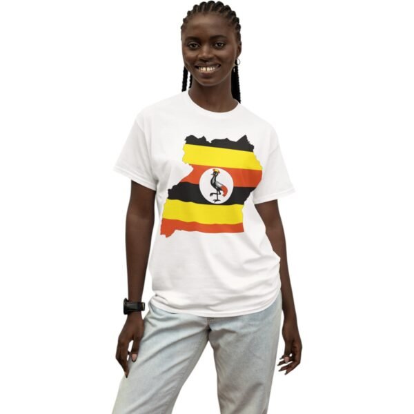 Premium Unisex Uganda Map/Flag Tee - Image 8