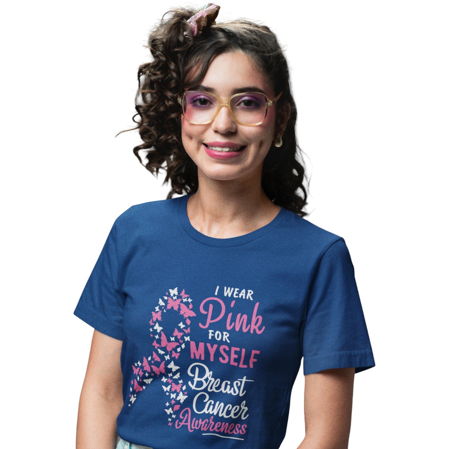“I Wear Pink for Myself” Breast Cancer Awareness Tee - Image 4