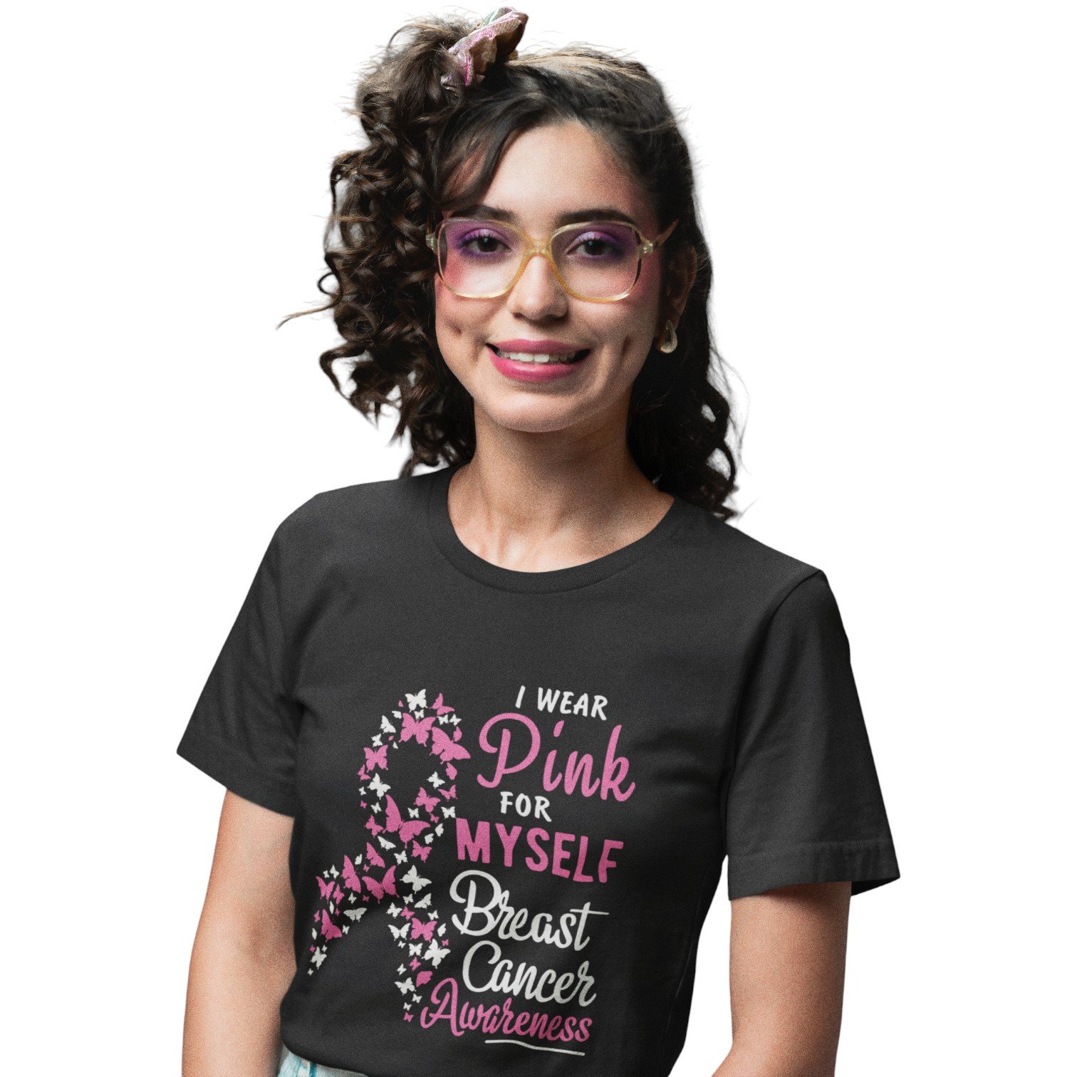 “I Wear Pink for Myself” Breast Cancer Awareness Tee - Image 5