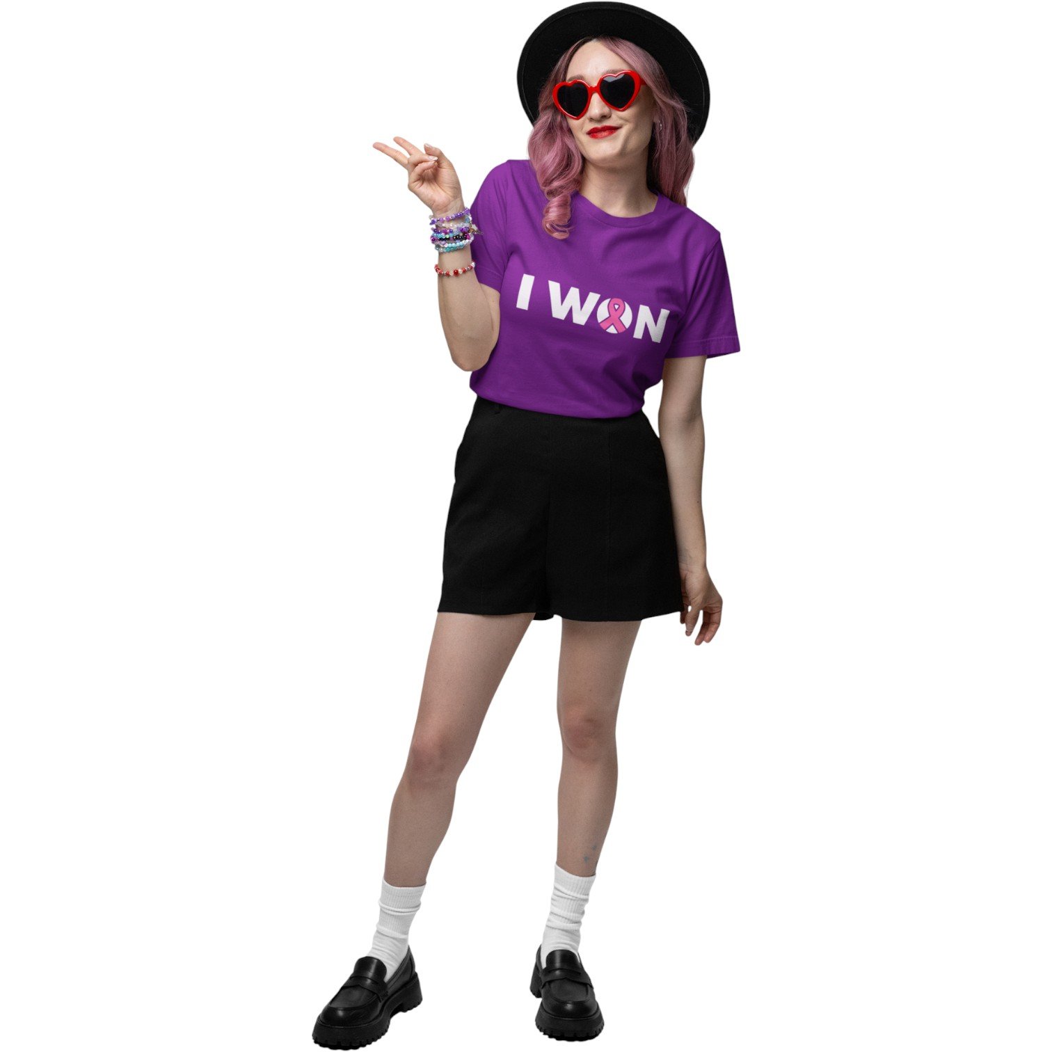 “I WON” Breast Cancer Survivor Tee - Image 9