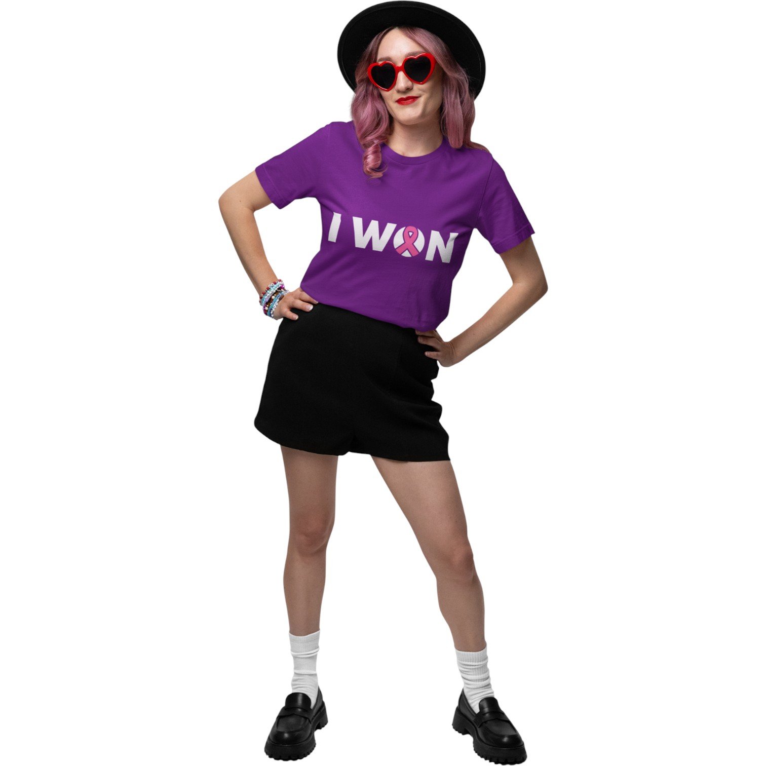“I WON” Breast Cancer Survivor Tee - Image 5