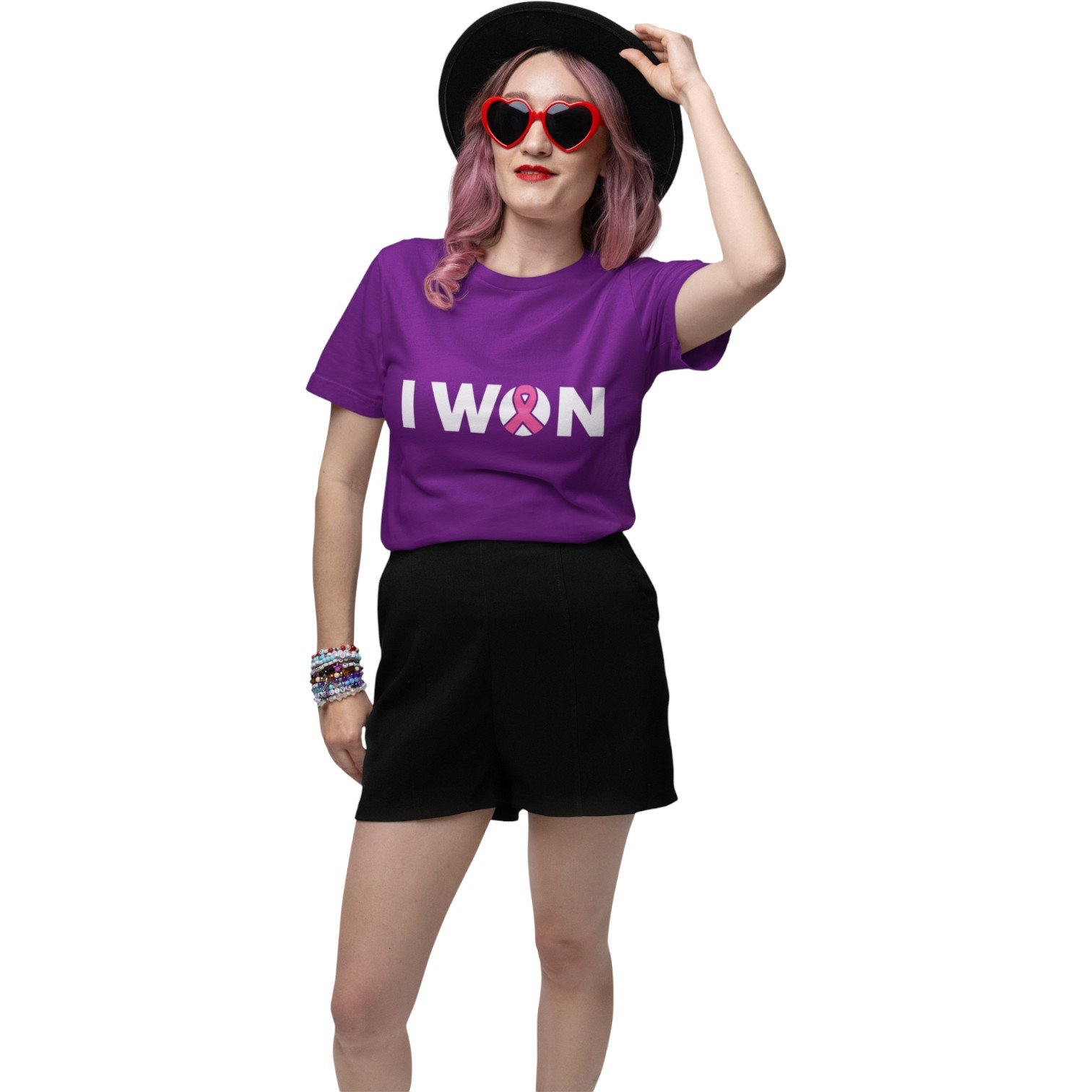 “I WON” Breast Cancer Survivor Tee - Image 2
