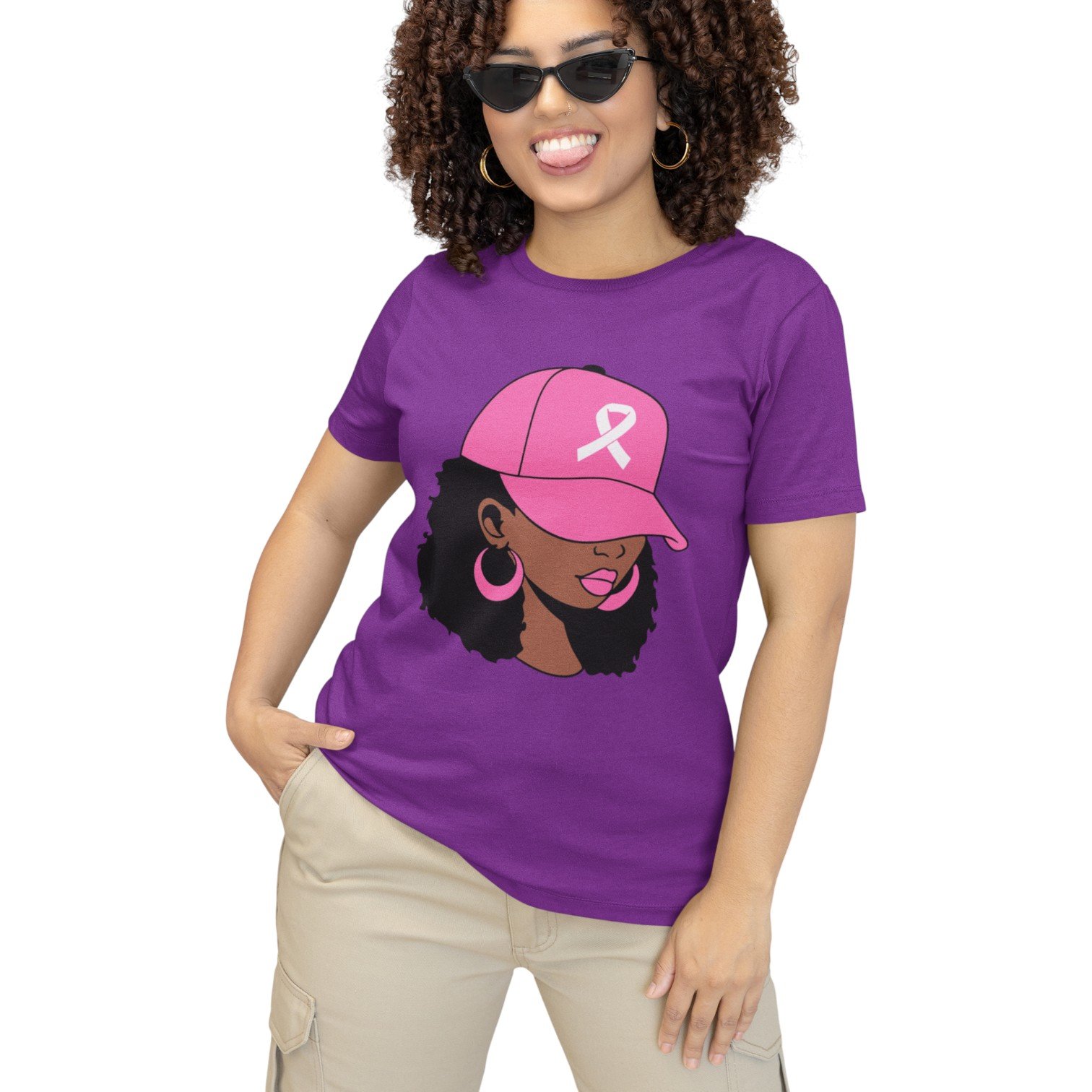 “Pink Cap Queen” Breast Cancer Awareness Tee - Image 2