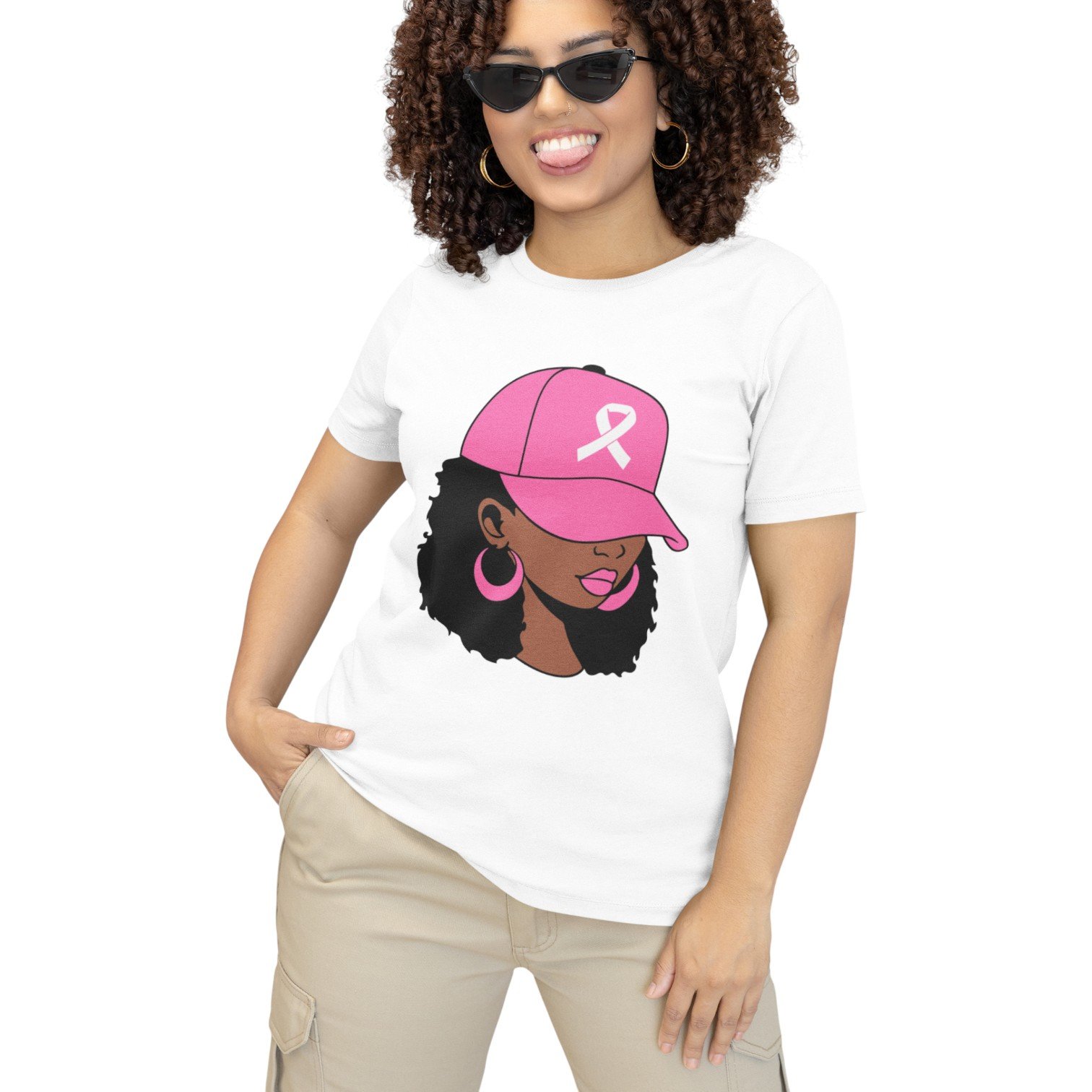 “Pink Cap Queen” Breast Cancer Awareness Tee - Image 4
