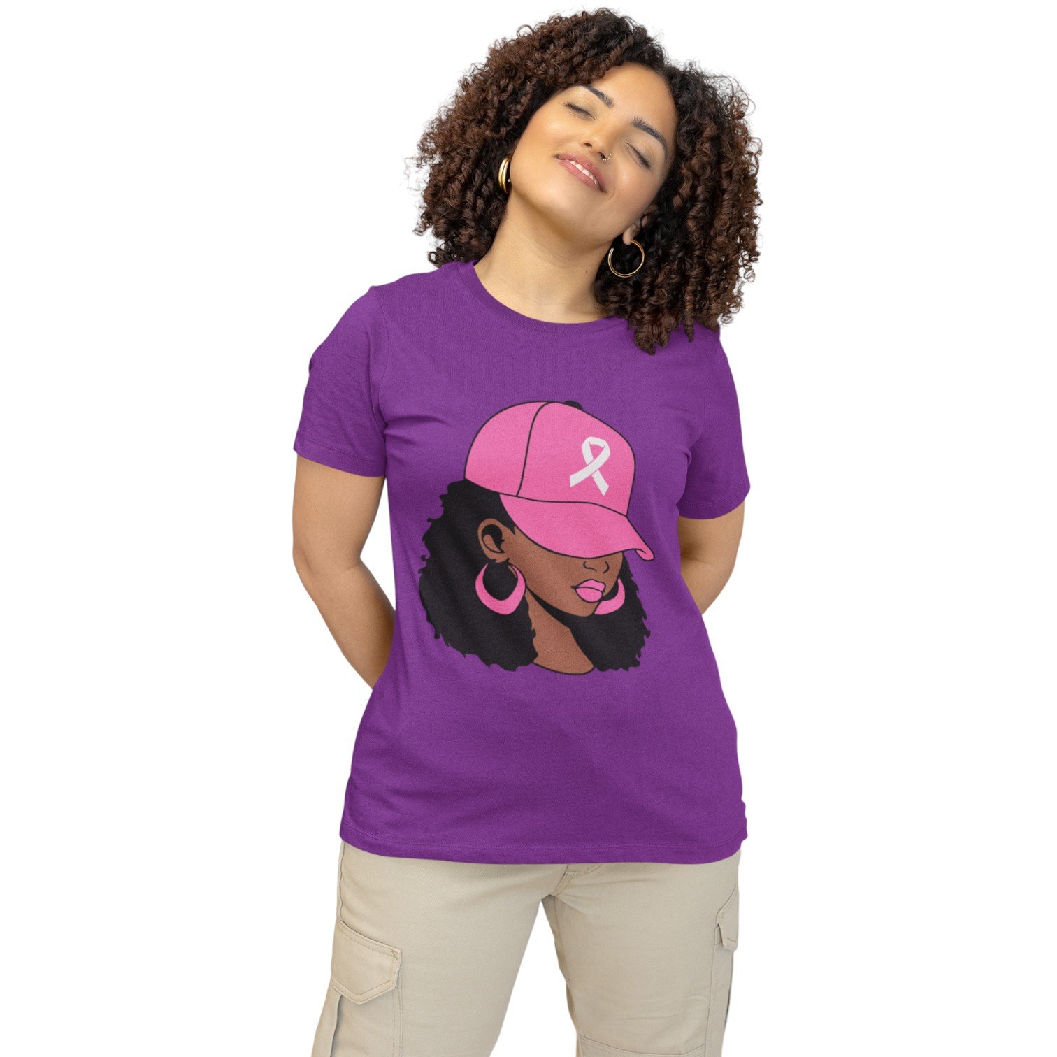 “Pink Cap Queen” Breast Cancer Awareness Tee - Image 5