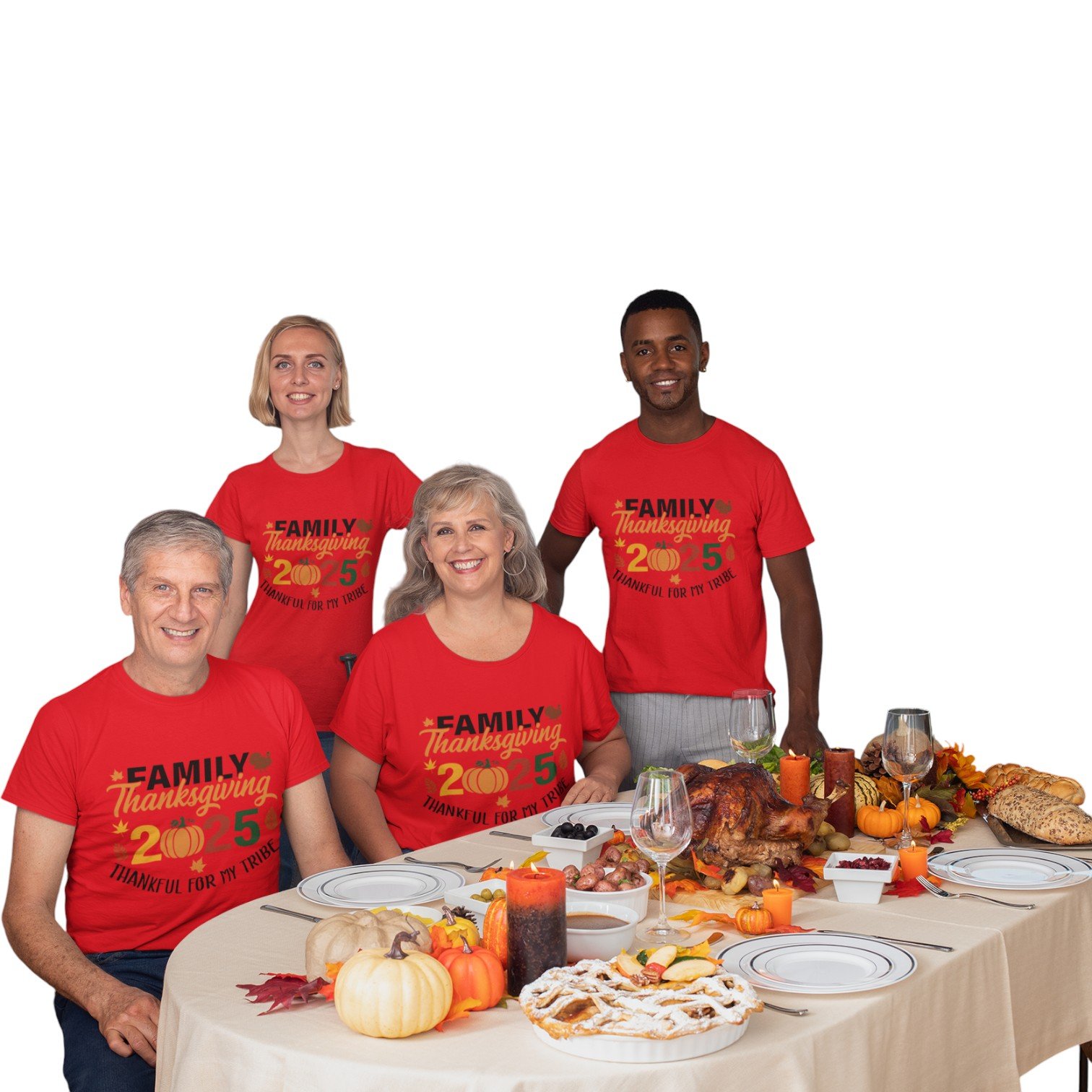 Thankful for My Tribe 2025 Family Thanksgiving Tee - Image 4