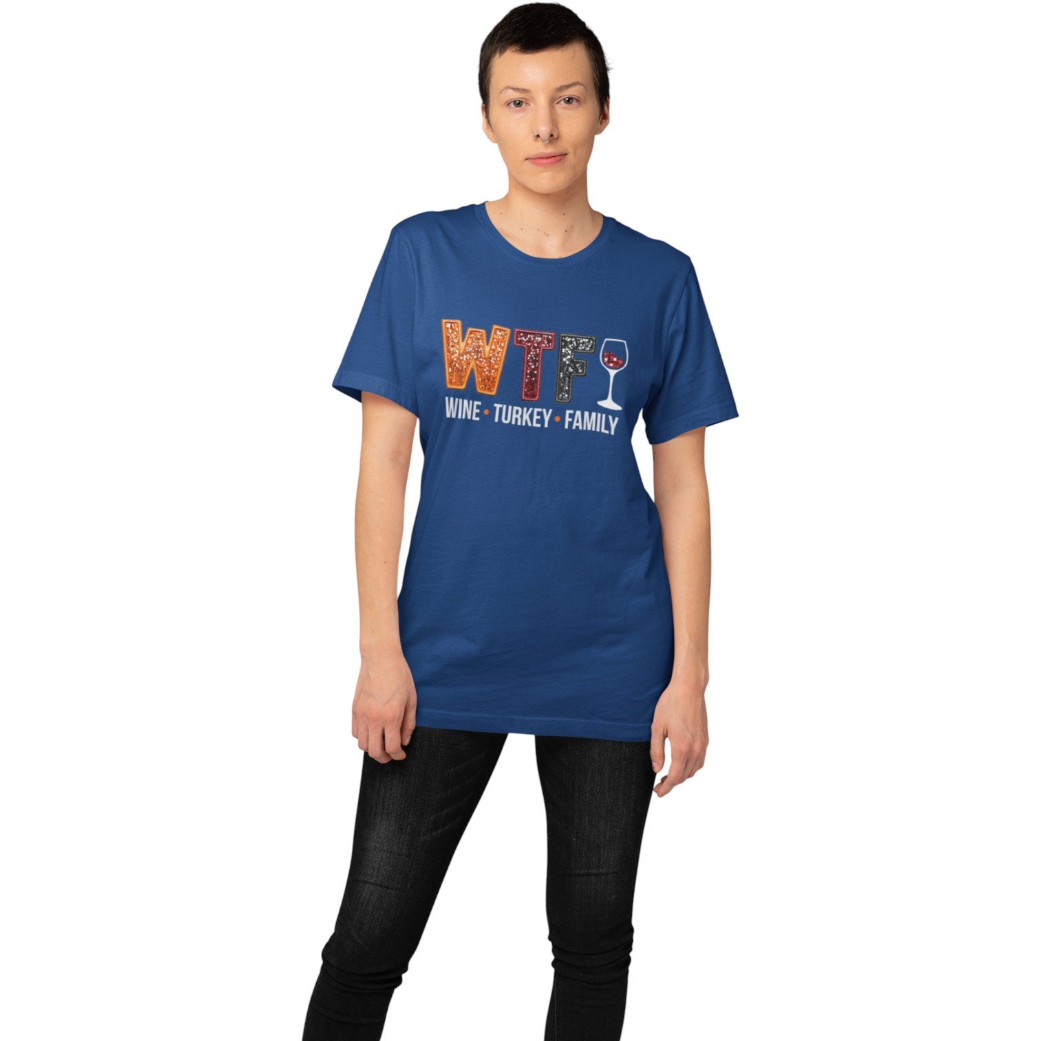 WTF Wine Turkey Family Thanksgiving Shirt - Image 6