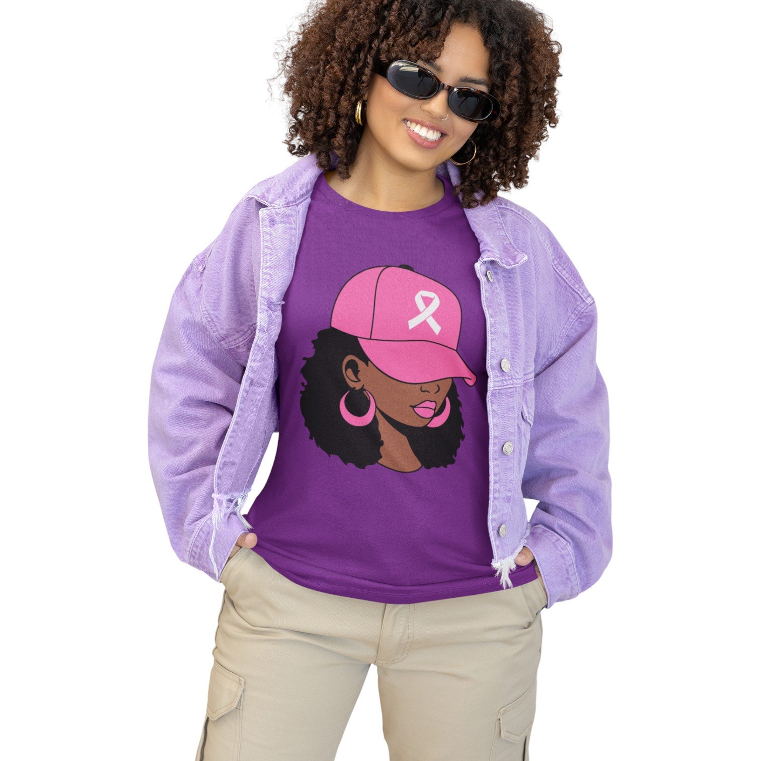 “Pink Cap Queen” Breast Cancer Awareness Tee - Image 8