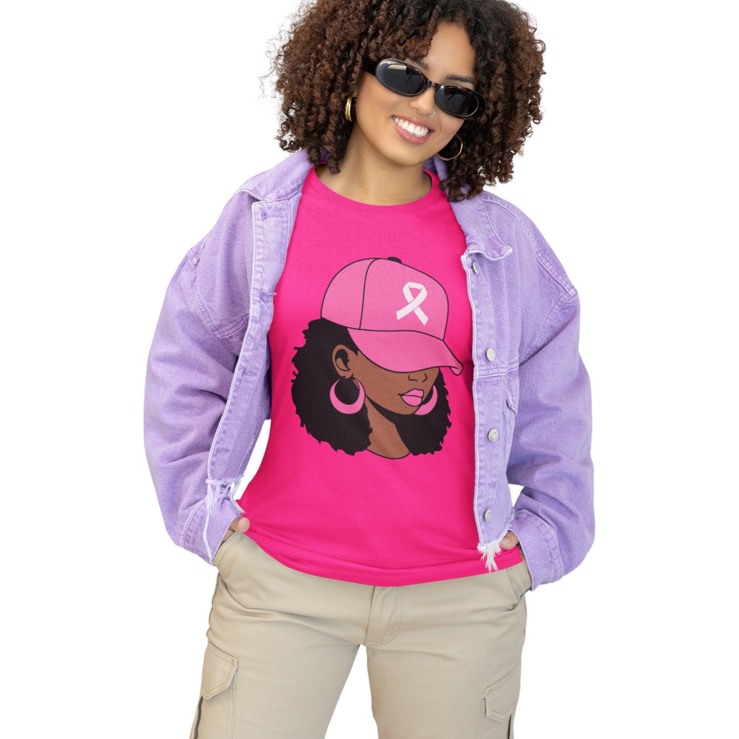 “Pink Cap Queen” Breast Cancer Awareness Tee - Image 9