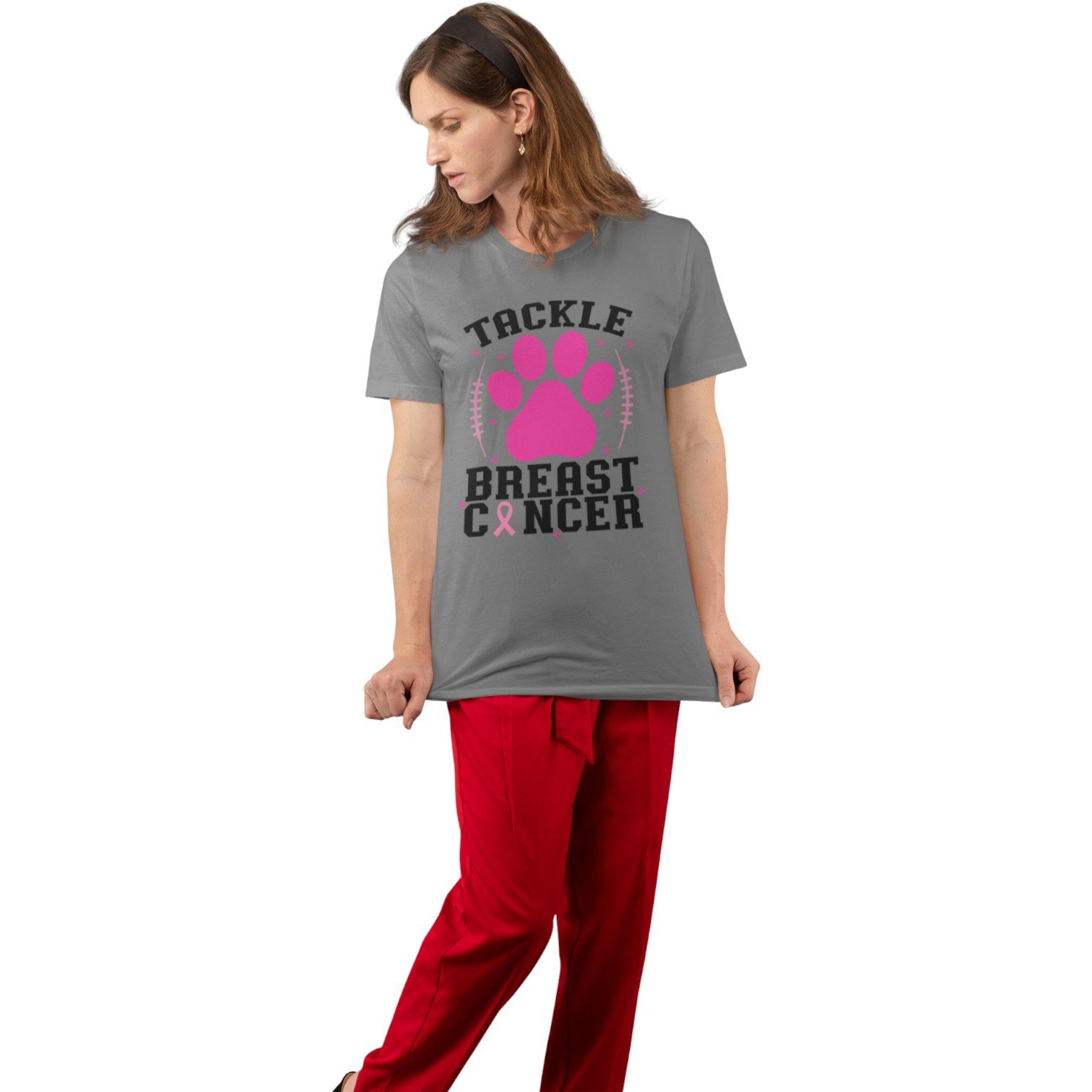 'Tackle Breast Cancer' Unisex Tee - Image 5