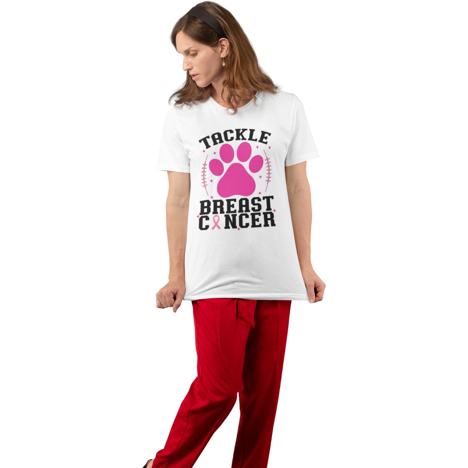 'Tackle Breast Cancer' Unisex Tee - Image 9