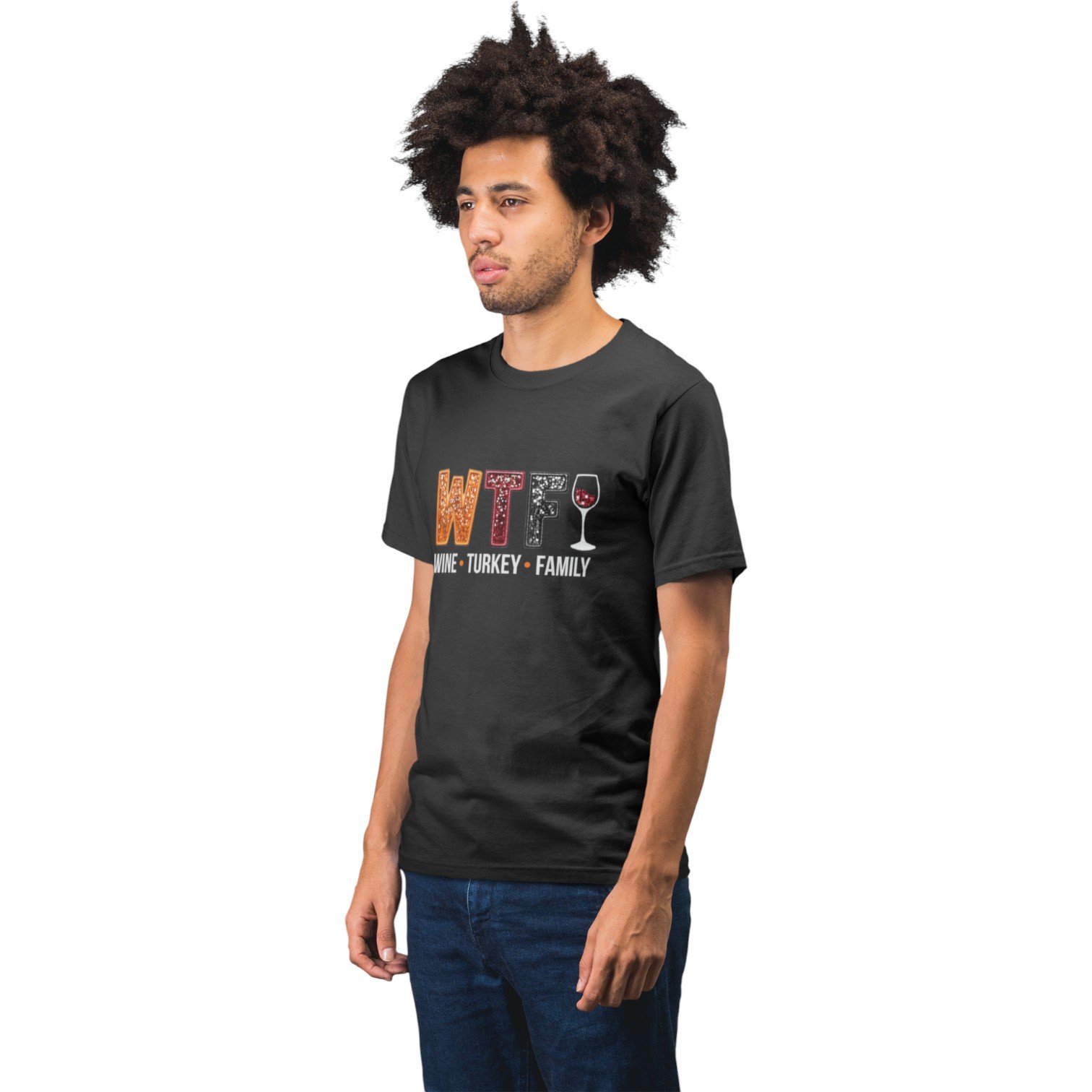 WTF Wine Turkey Family Thanksgiving Shirt - Image 7