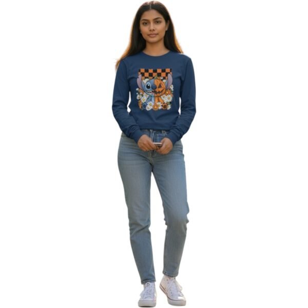 “Spooky Stitch & Sunflowers” Long Sleeve Tee - Image 4