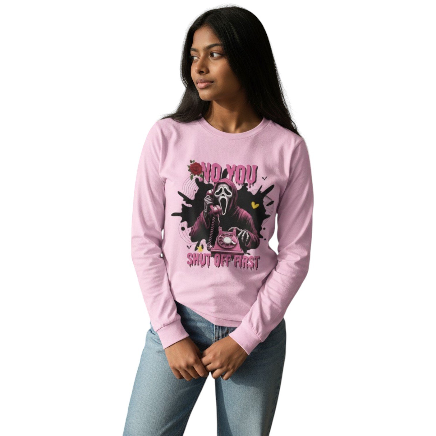 “No, You Shut Off First” Halloween Long Sleeve Tee - Image 5