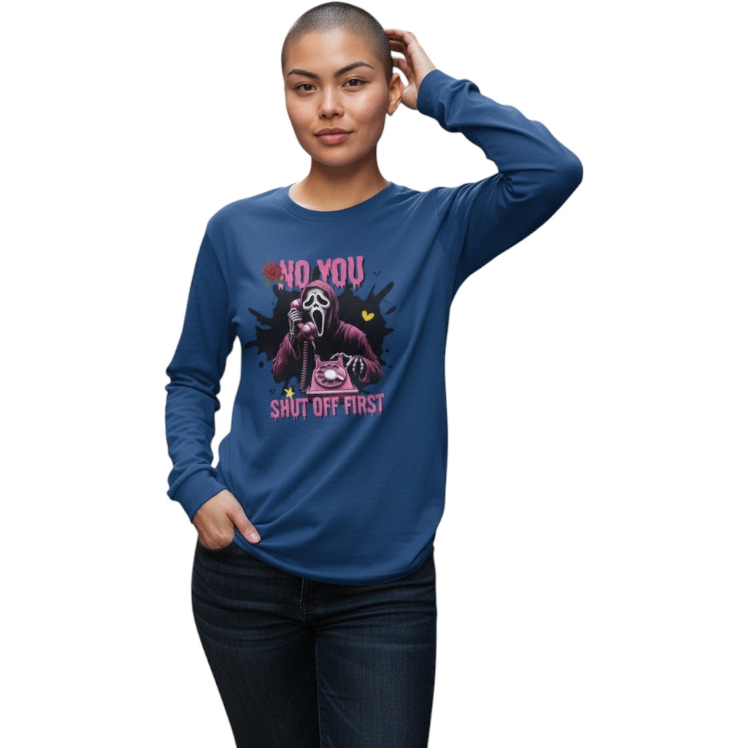 “No, You Shut Off First” Halloween Long Sleeve Tee - Image 9