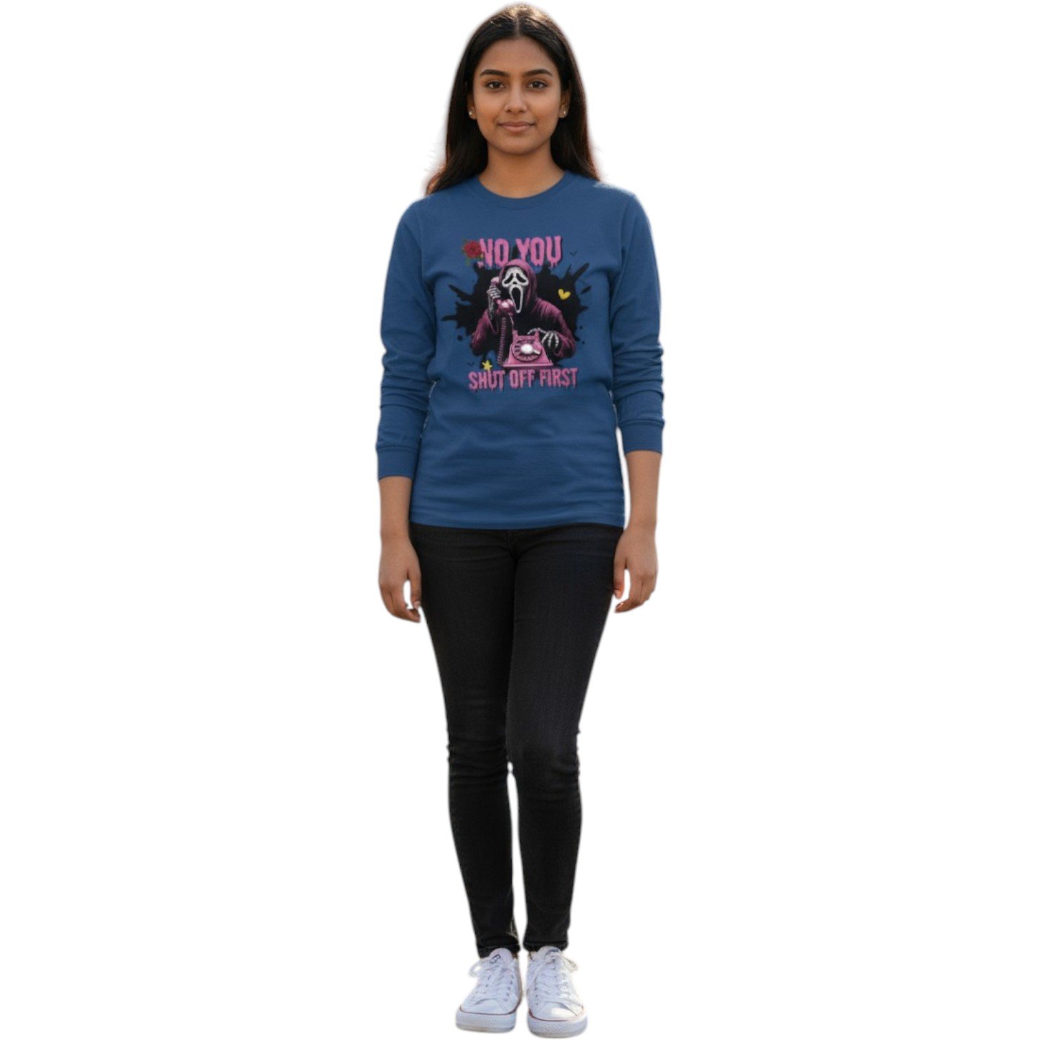 “No, You Shut Off First” Halloween Long Sleeve Tee - Image 7