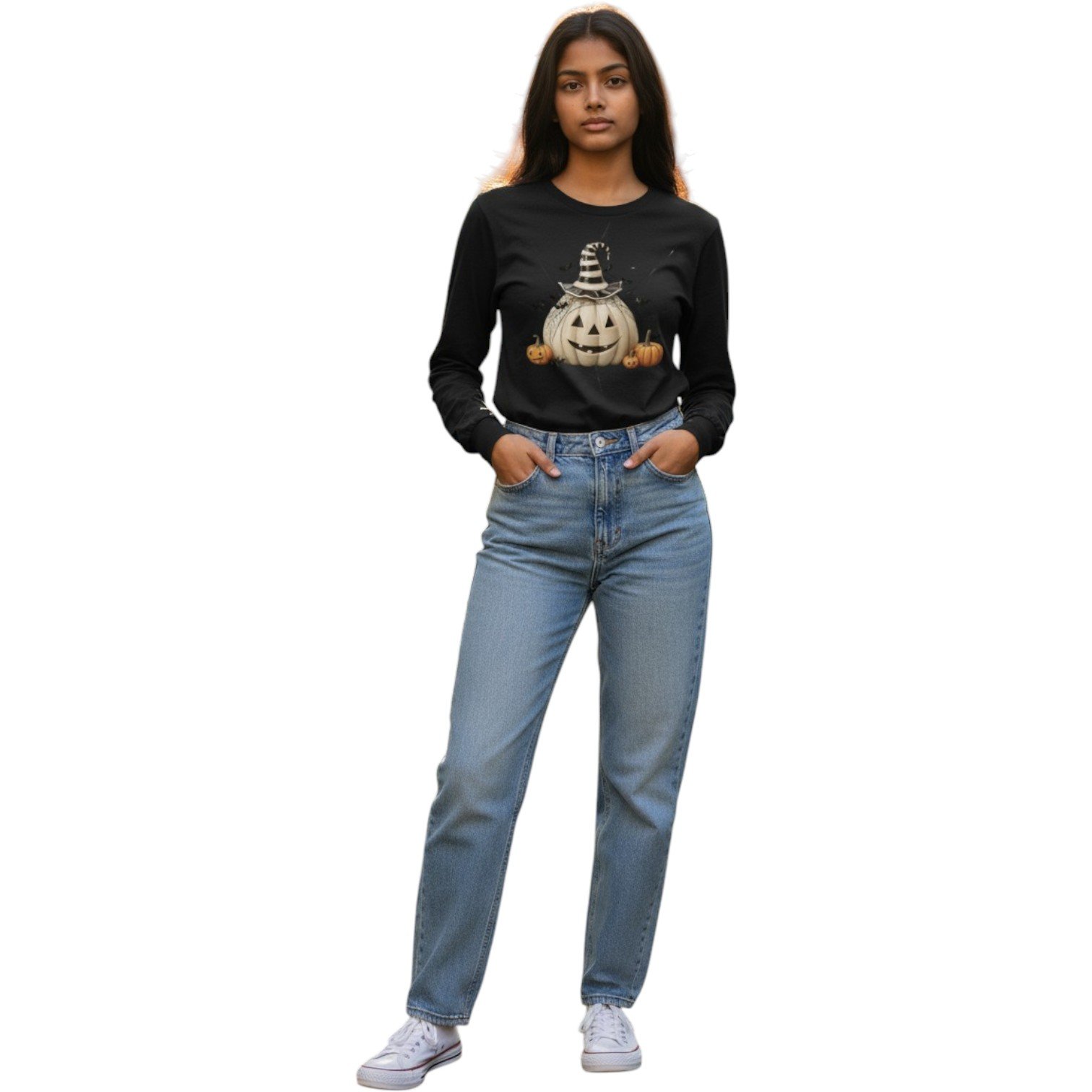 Wickedly Chic Pumpkin Long Sleeve Tee - Image 4