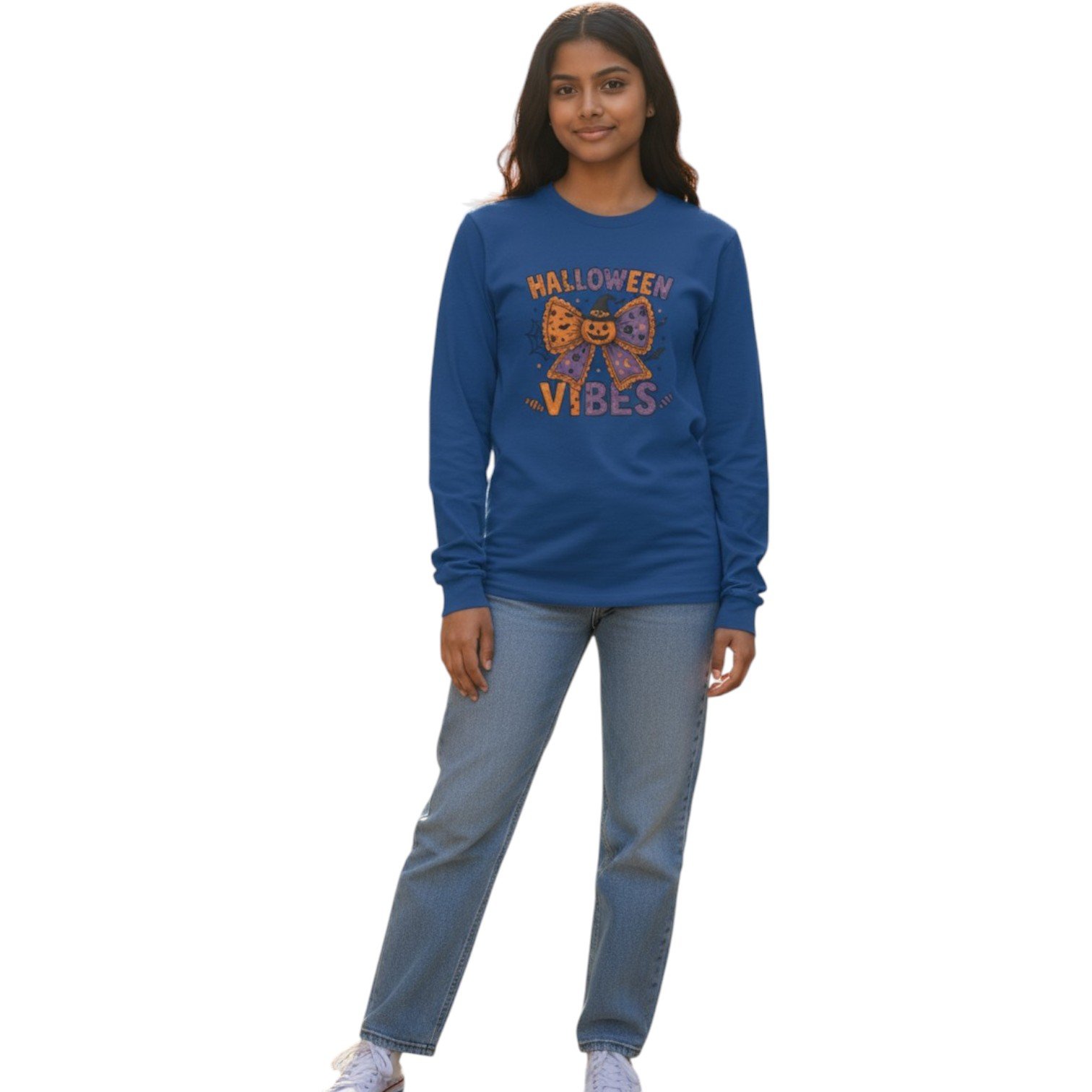 Halloween Vibes Long Sleeve Tee – Cute & Spooky Edition - Image 4