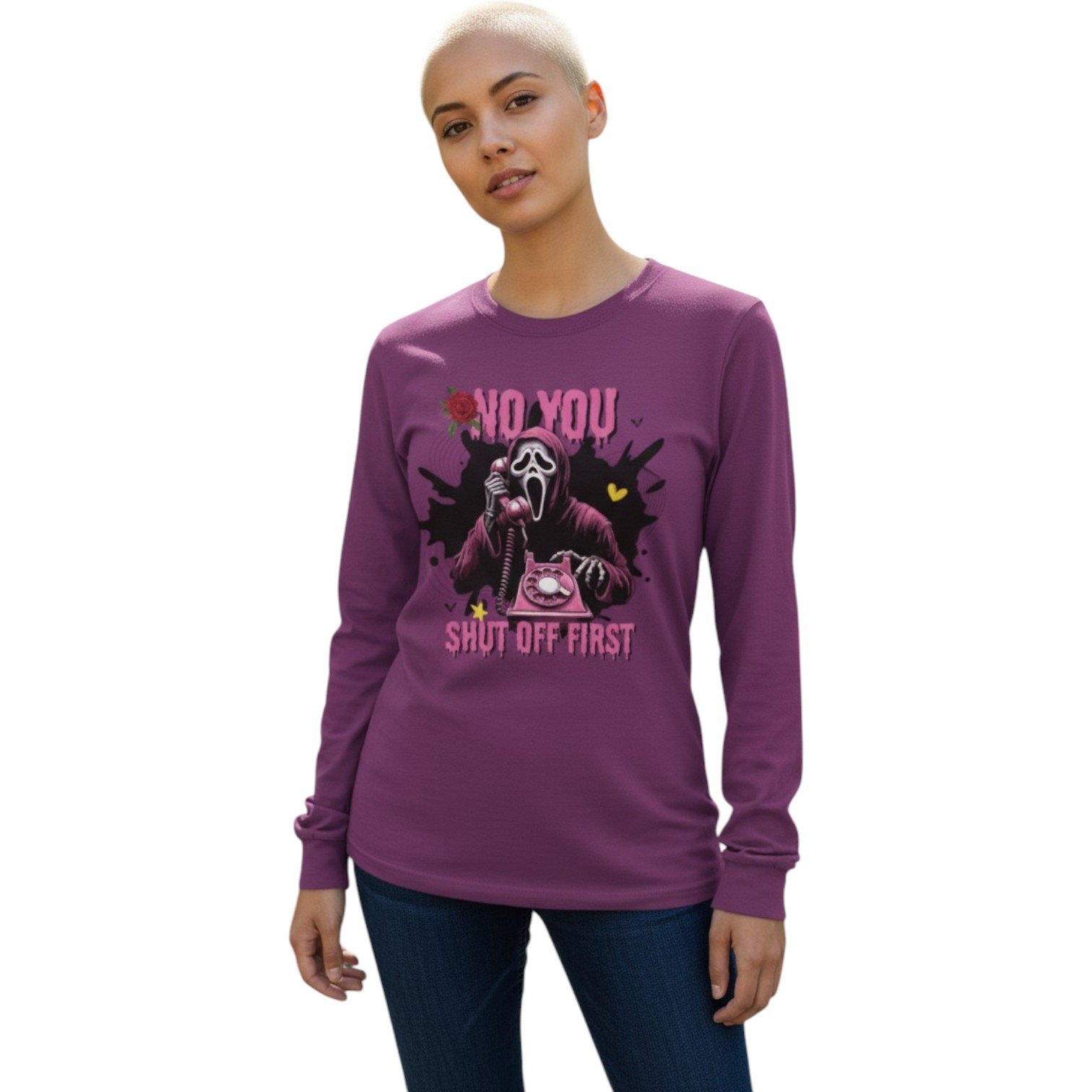 “No, You Shut Off First” Halloween Long Sleeve Tee - Image 10