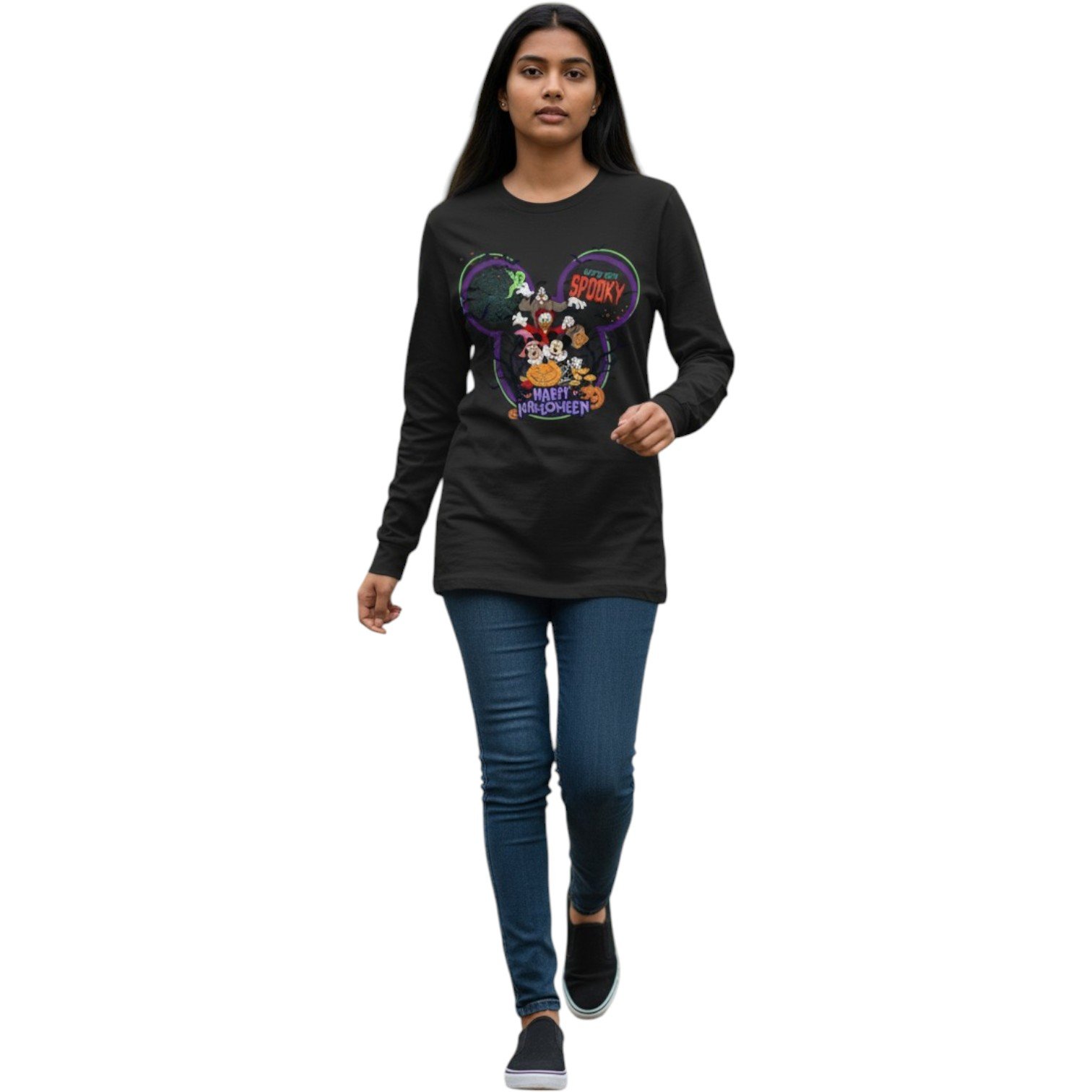 I’m So Spooky – Happy Halloween Long Sleeve Tee - Image 5