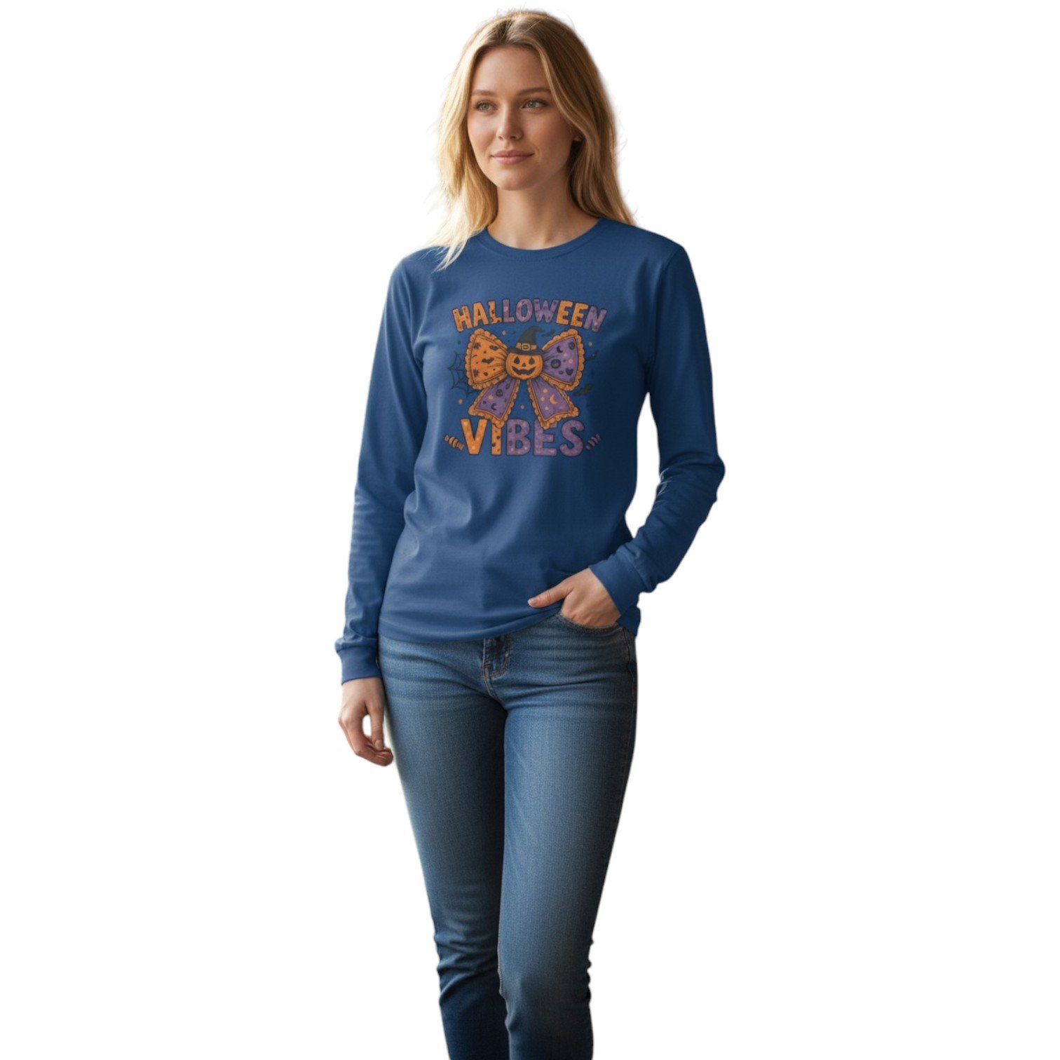 Halloween Vibes Long Sleeve Tee – Cute & Spooky Edition - Image 9