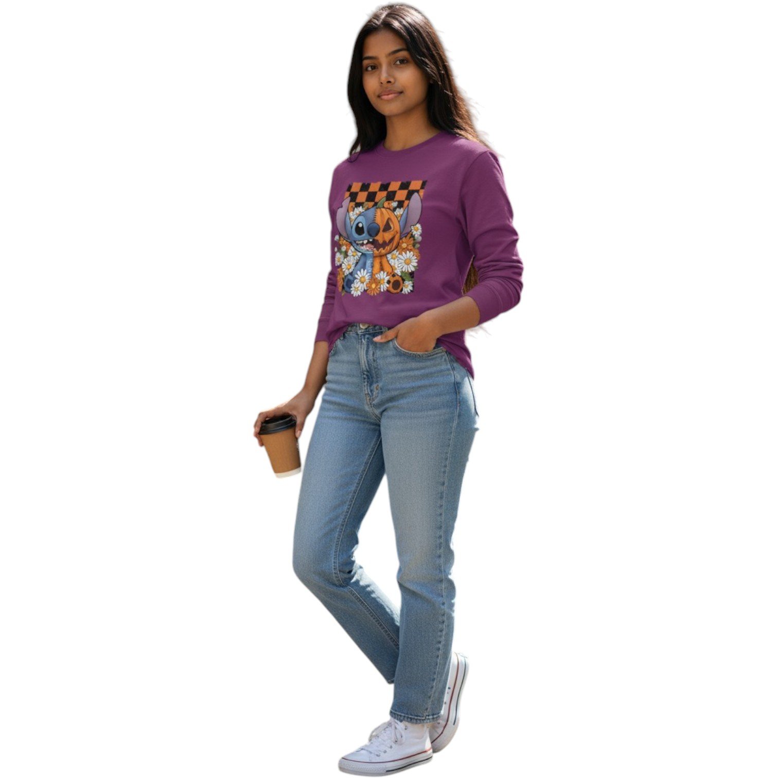 “Spooky Stitch & Sunflowers” Long Sleeve Tee - Image 6