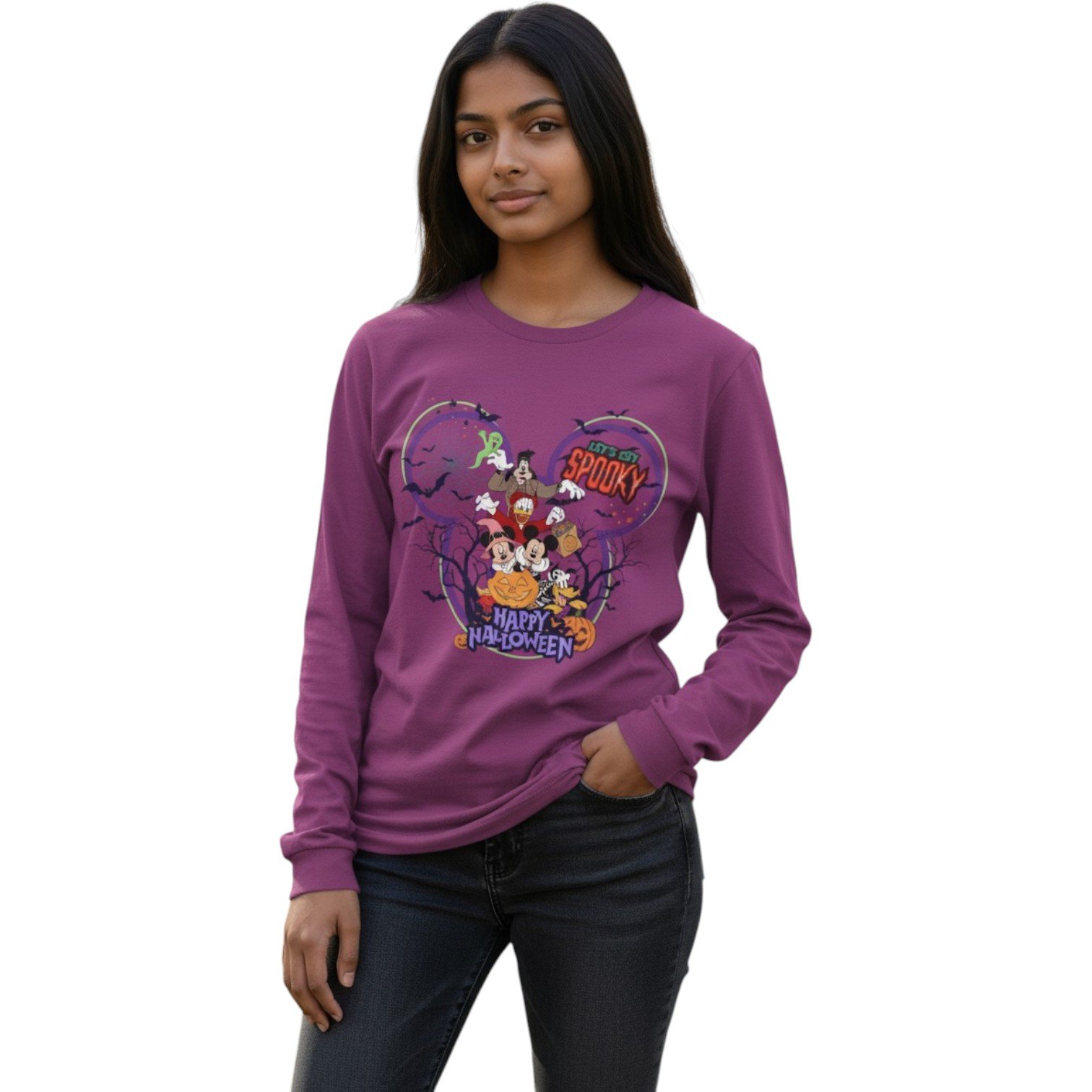 I’m So Spooky – Happy Halloween Long Sleeve Tee - Image 3