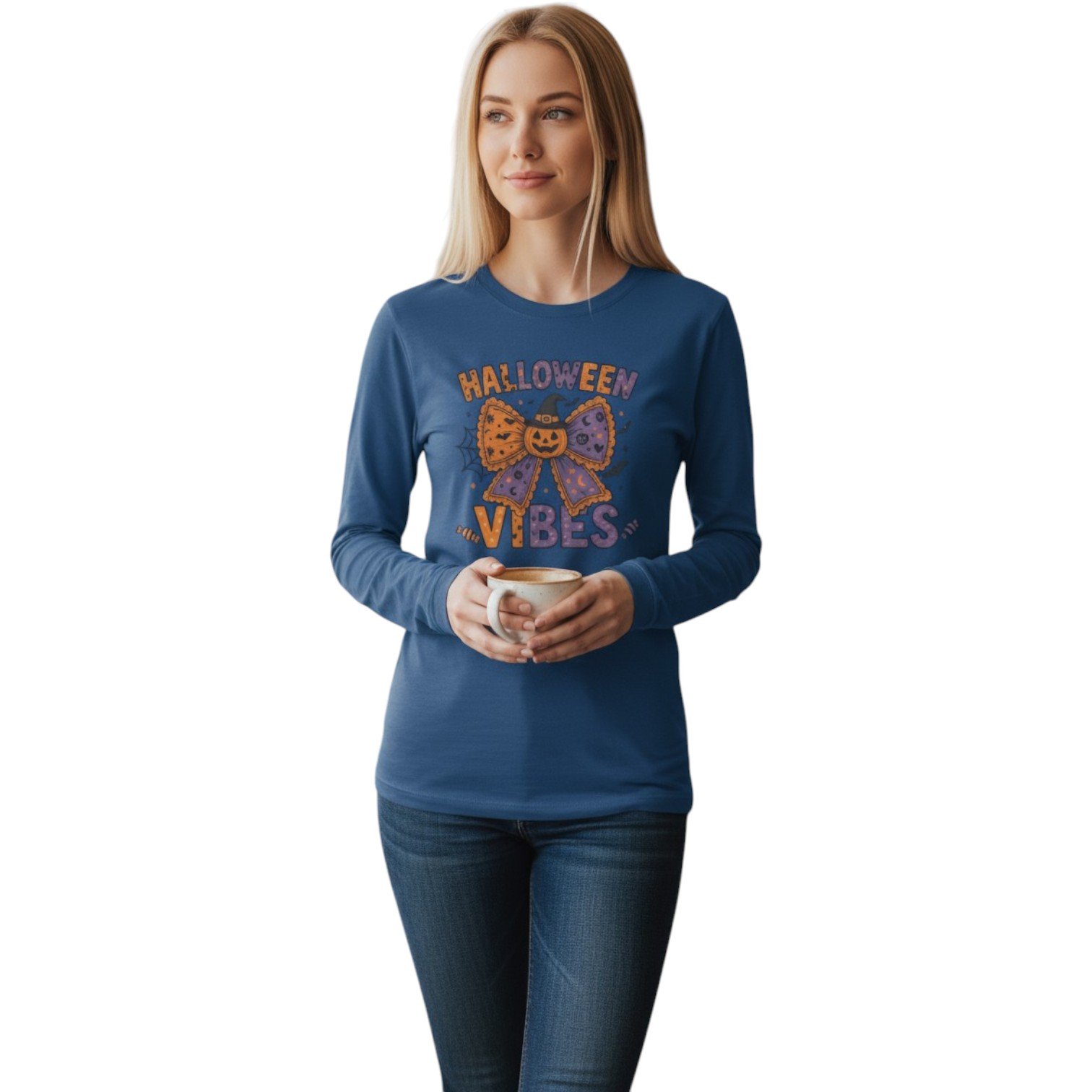Halloween Vibes Long Sleeve Tee – Cute & Spooky Edition - Image 11