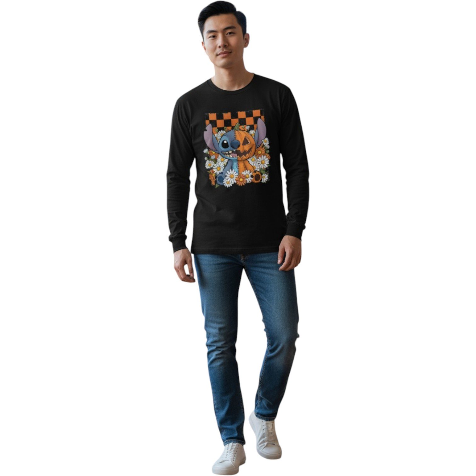“Spooky Stitch & Sunflowers” Long Sleeve Tee - Image 8