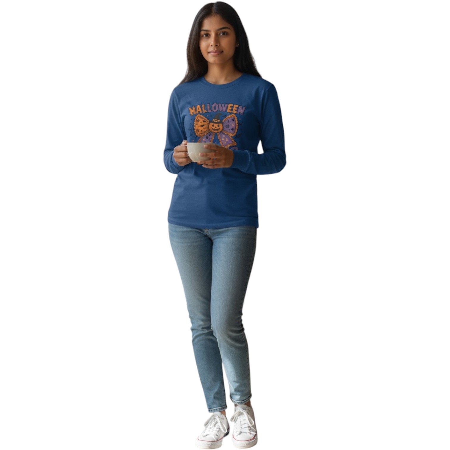 Halloween Vibes Long Sleeve Tee – Cute & Spooky Edition - Image 7