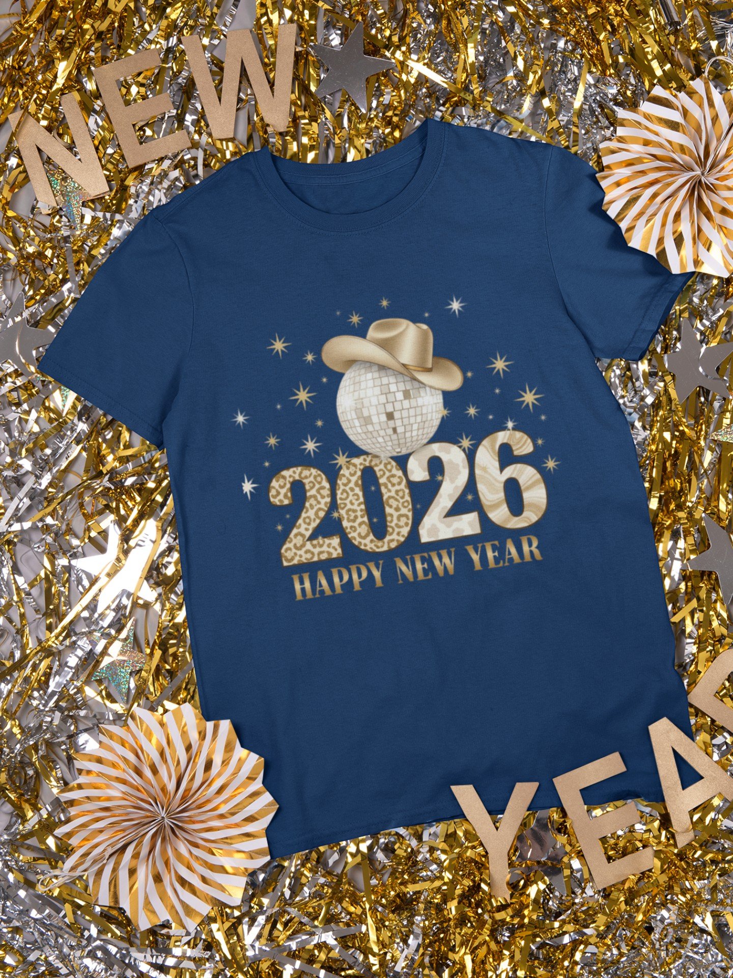 2026 Happy New Year Disco Cowboy Tee - Image 6