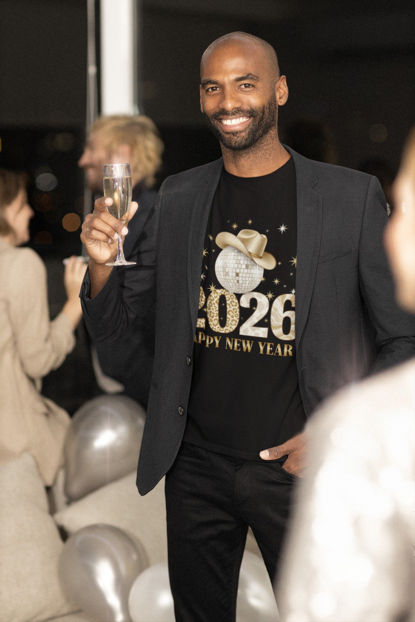 2026 Happy New Year Disco Cowboy Tee - Image 5