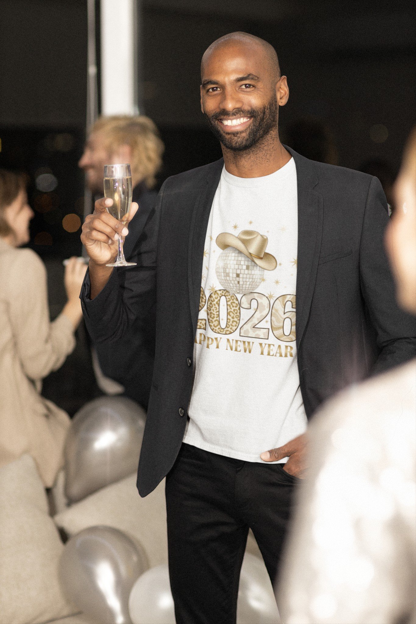 2026 Happy New Year Disco Cowboy Tee - Image 3