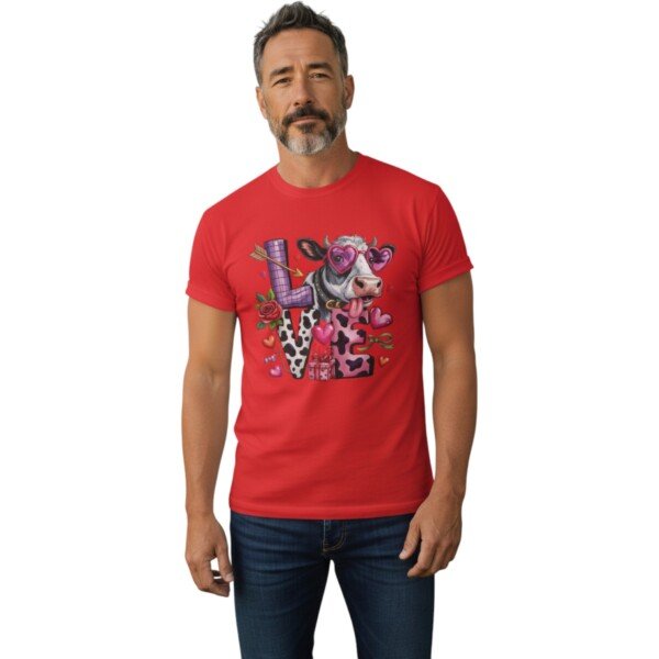 Love Cow Valentine’s Day Graphic T-Shirt –Unisex