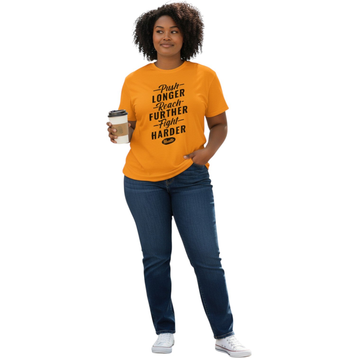 Push Longer Reach Further Fight Harder Unisex T-Shirt - Image 3